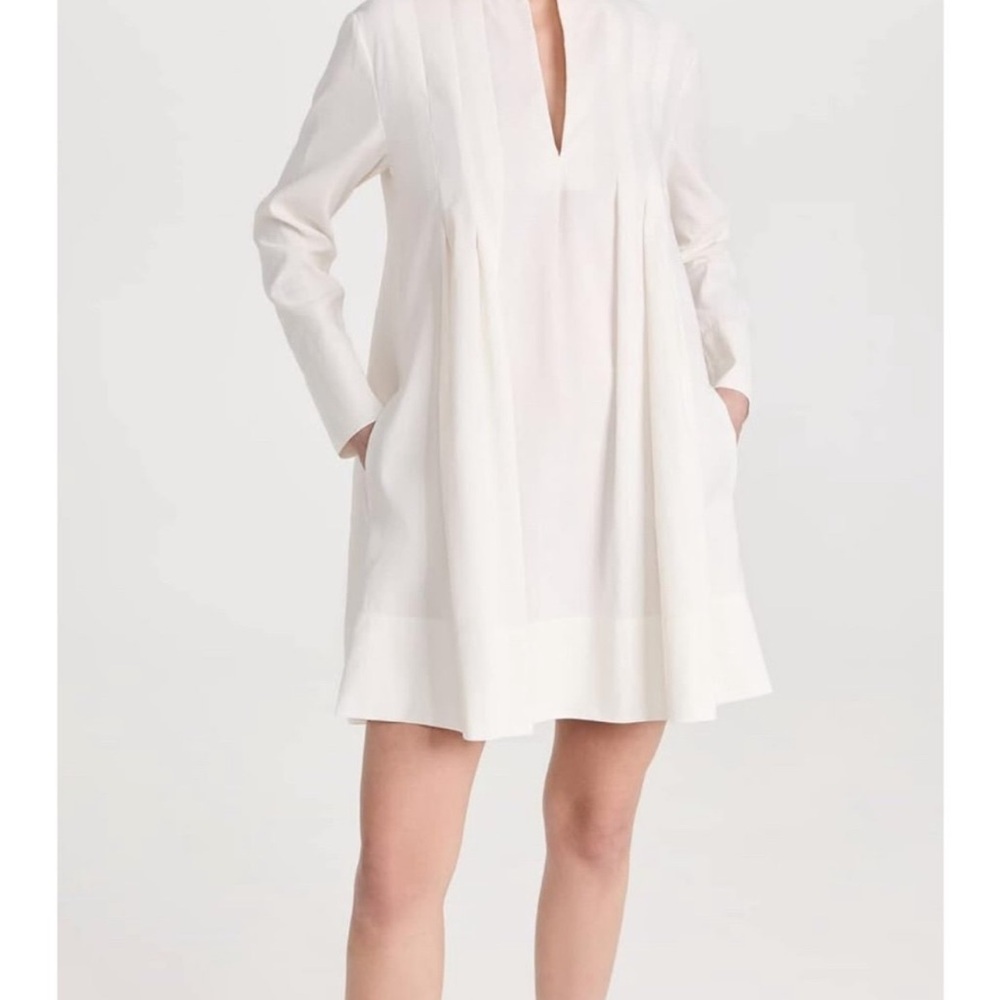 Vince Women's Trapeze Pleats Long Sleeve Dress